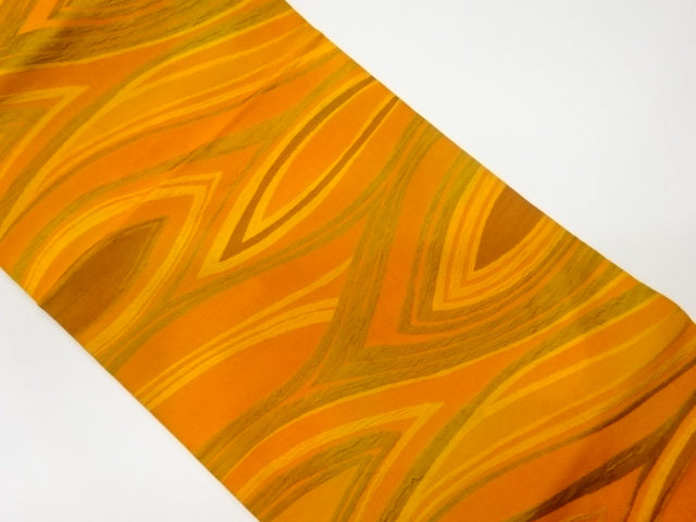 JAPANESE KIMONO / VINTAGE NAGOYA OBI / MATELASSE / WOVEN ABSTRACT PATTERN